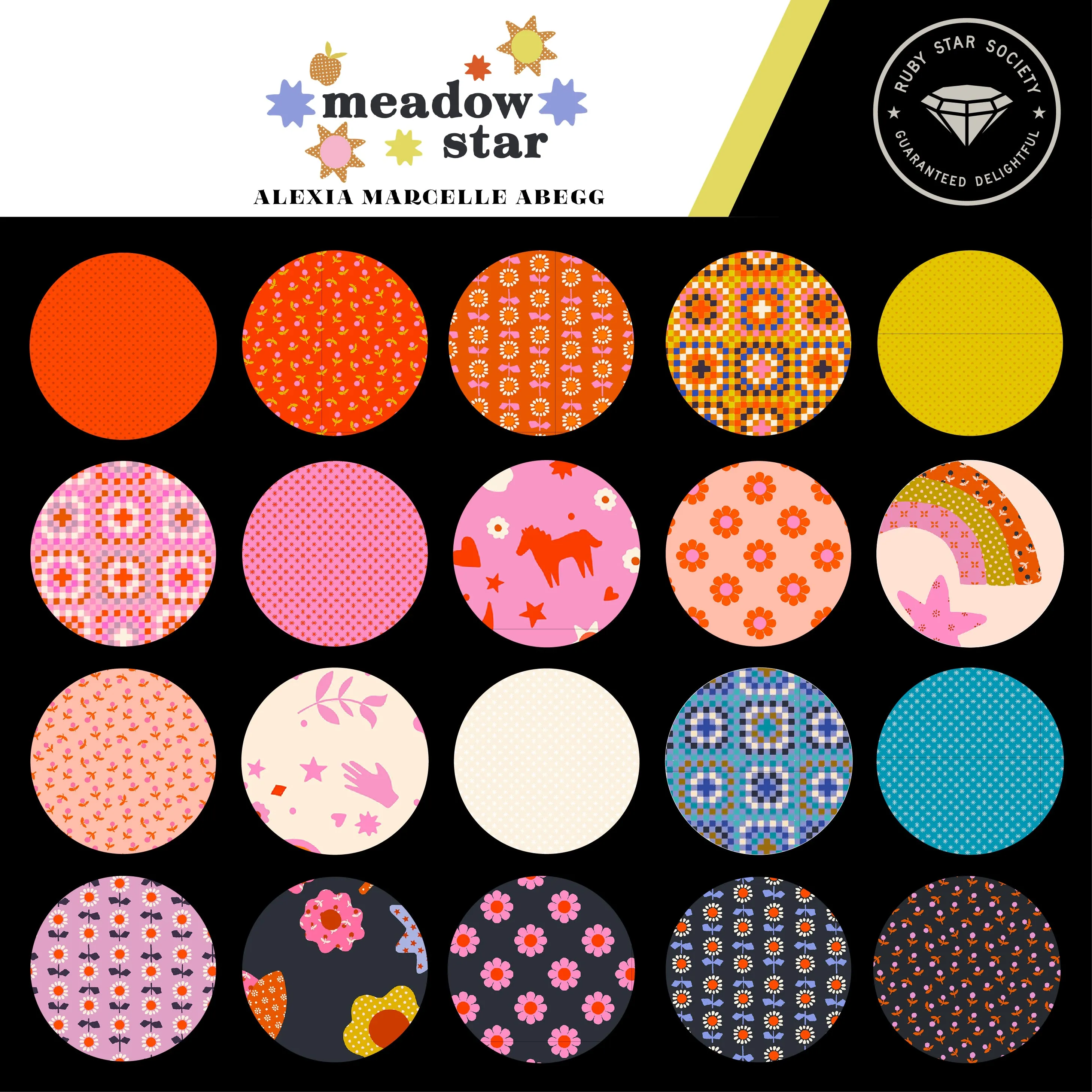 1/2 Yard -  Meadow Star Caramel RS4102 14 by  Alexia Abegg