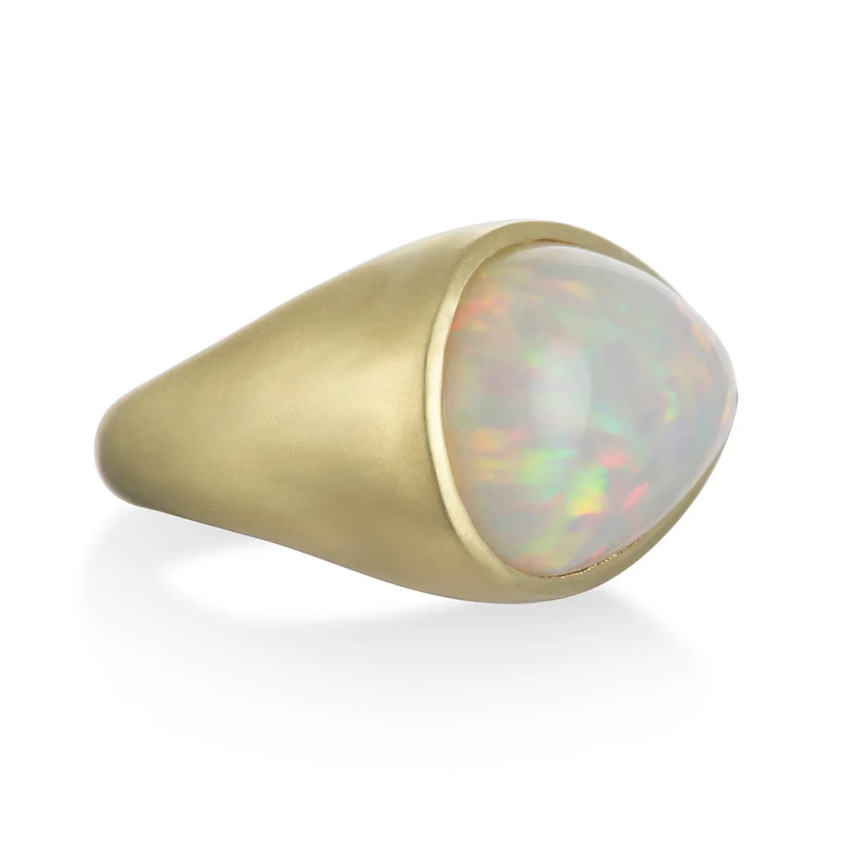 18 Karat Gold Ethiopian Opal Pear-shaped Ring