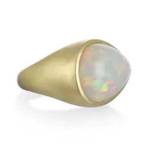 18 Karat Gold Ethiopian Opal Pear-shaped Ring