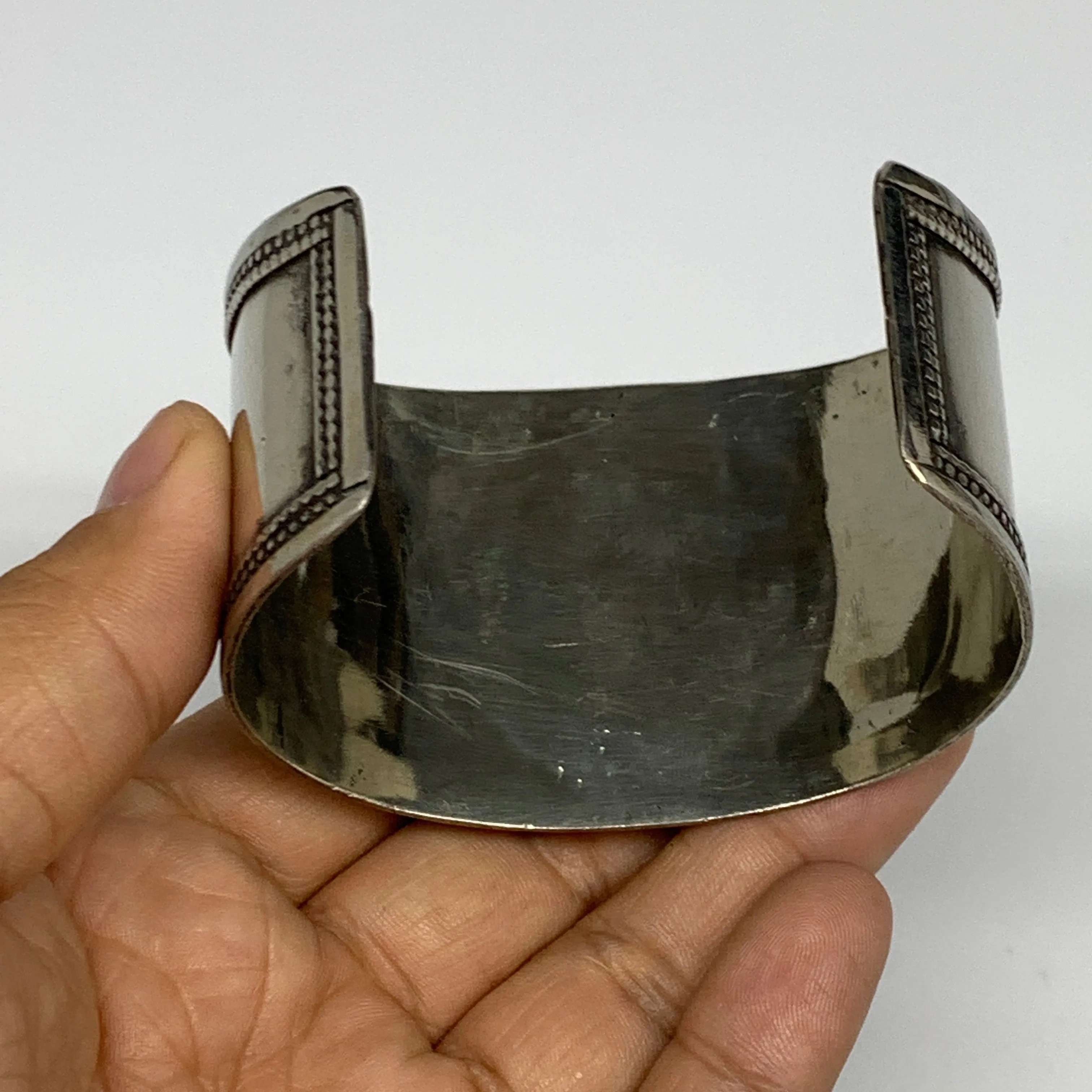 1.8" Vintage Reproduced Carnelian Turkmen Cuff Bracelet Tribal Small Round , B13