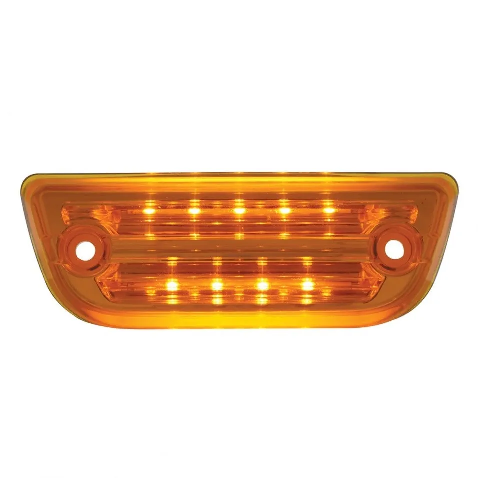 9 LED Peterbilt 579 & Kenworth T680, T770, T880 Rectangular Cab Light - Amber LED / Clear Lens