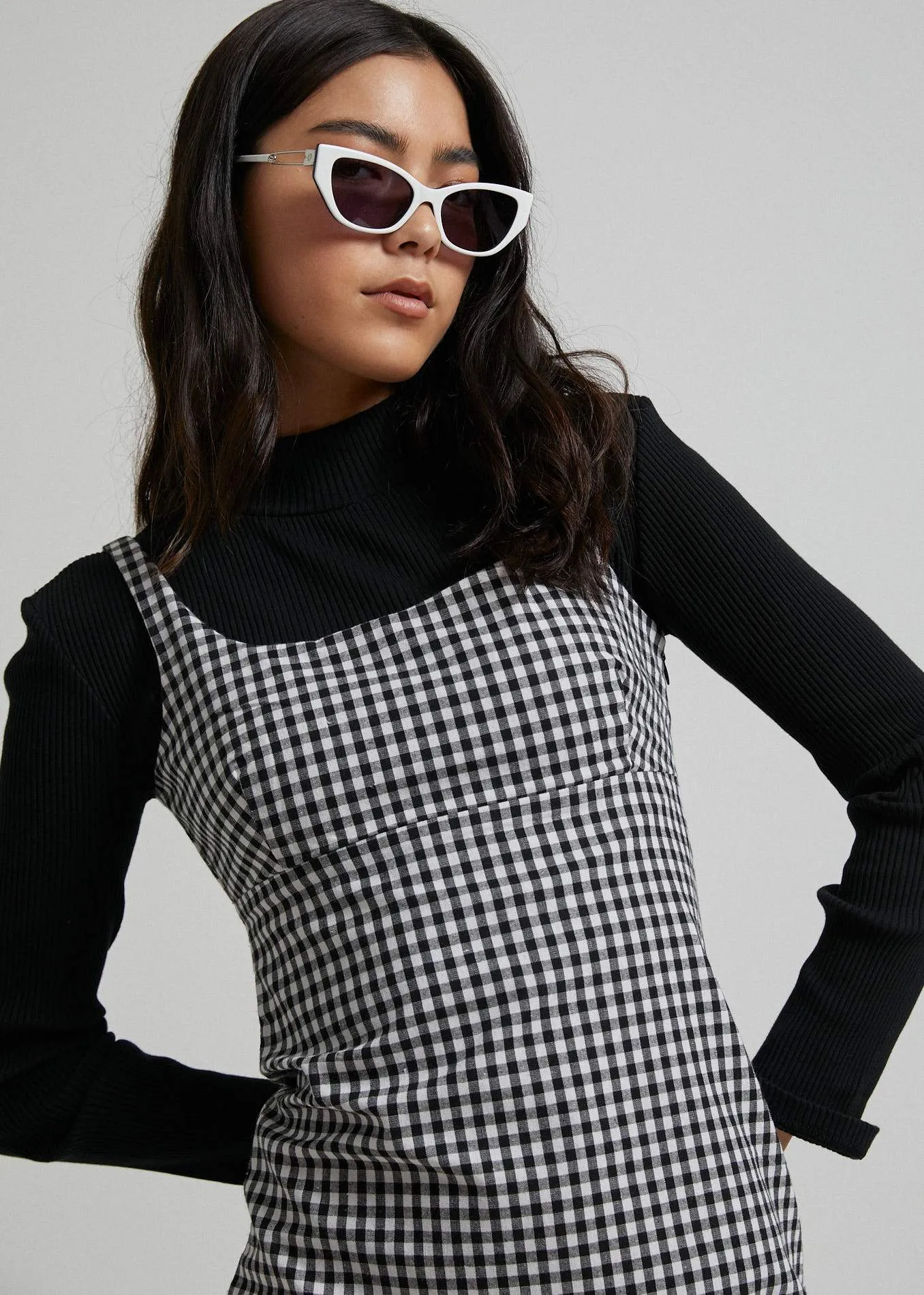 Afends Womens Winona - Gingham Mod Dress - Black & White