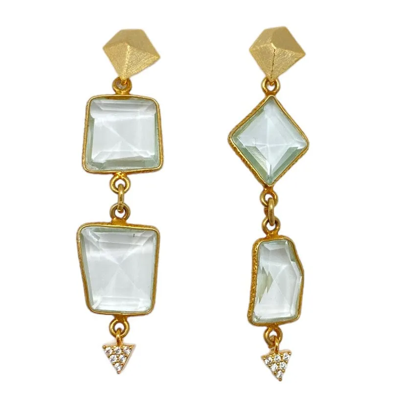 Asymmetrical Quartz Earrings