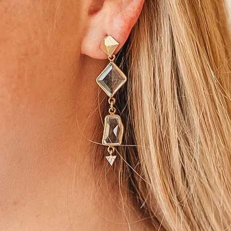 Asymmetrical Quartz Earrings