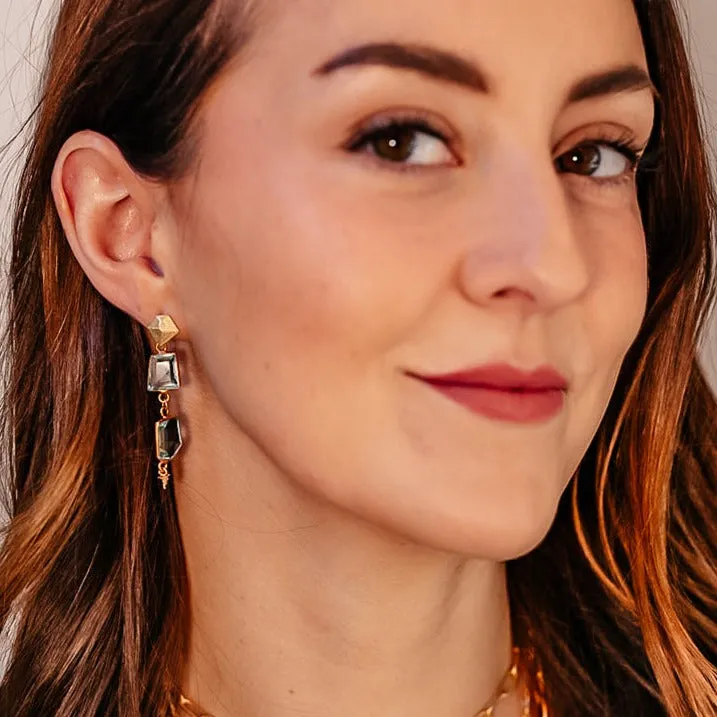Asymmetrical Quartz Earrings