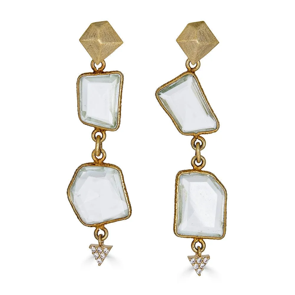 Asymmetrical Quartz Earrings