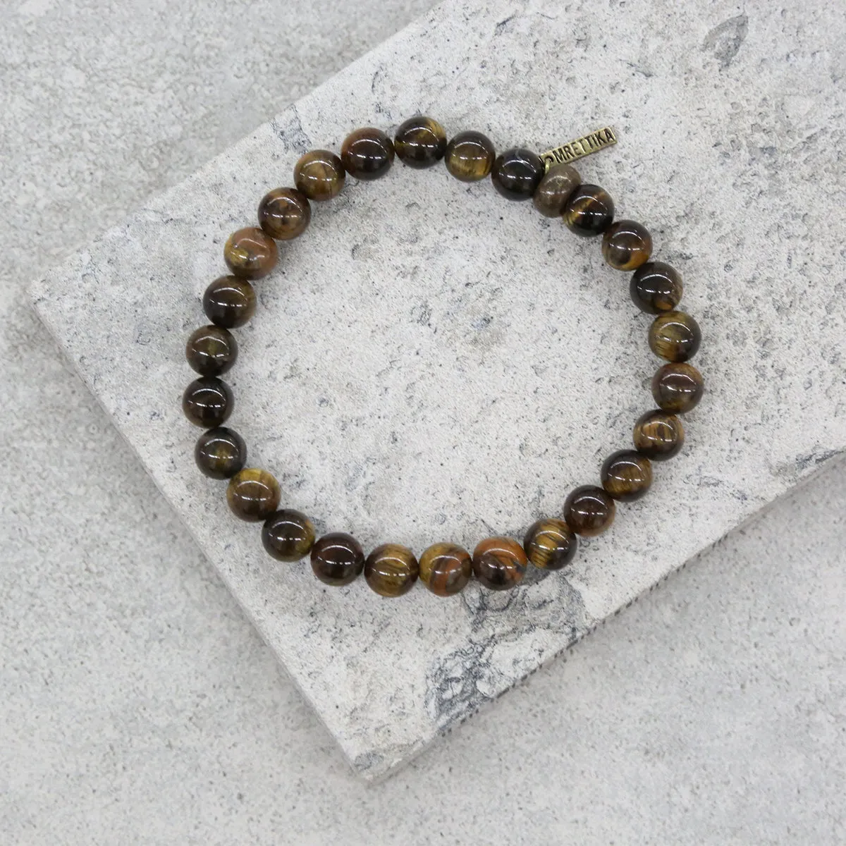 Bangle Banger Bracelet in Tiger's Eye and Brass