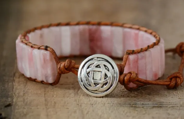 Boho Blush Pink Opal Stone Bracelet