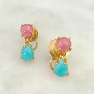 Cherry Quartz & Amazonite Separates Earrings