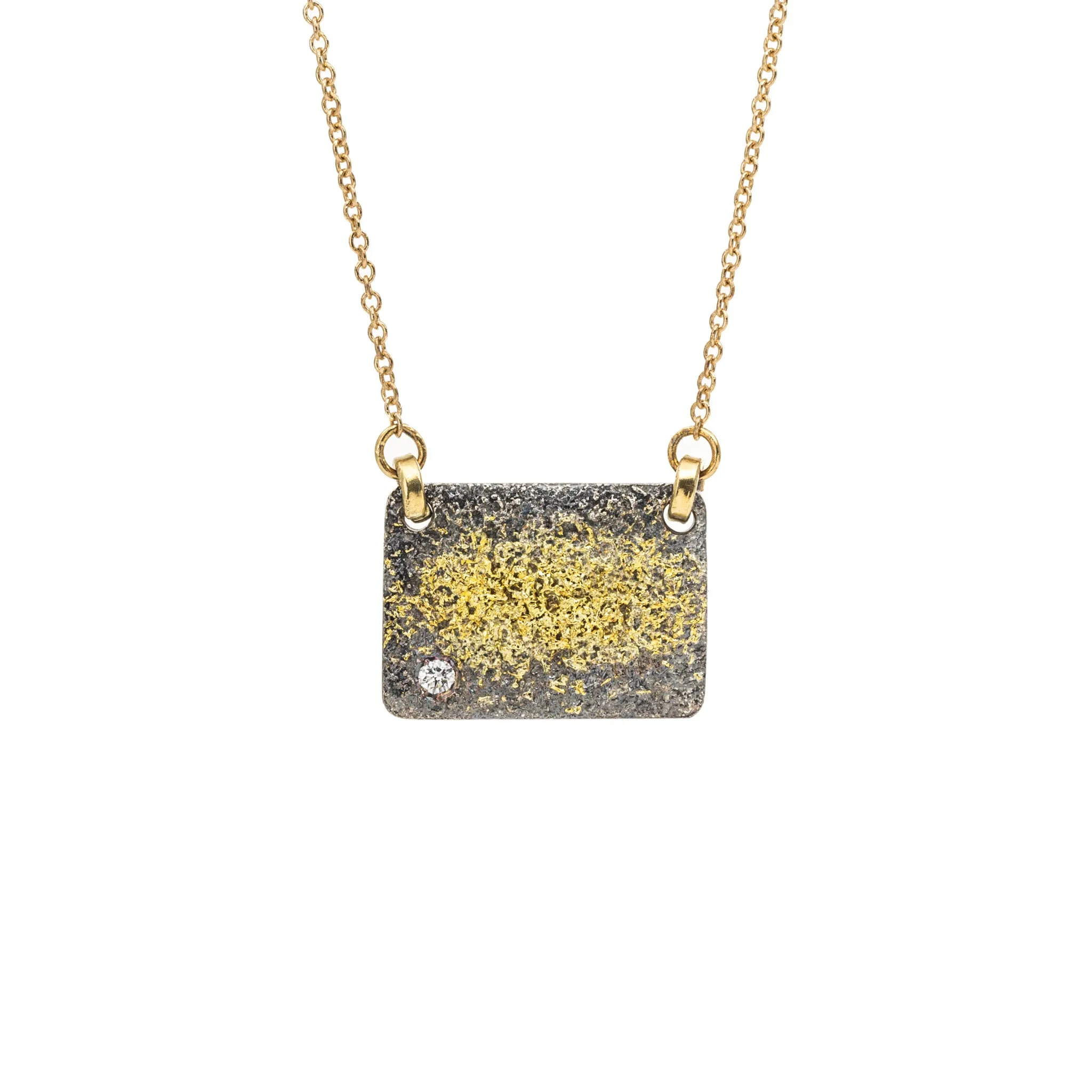 City Block Necklace - 18k Gold Fused   Reclaimed Diamond