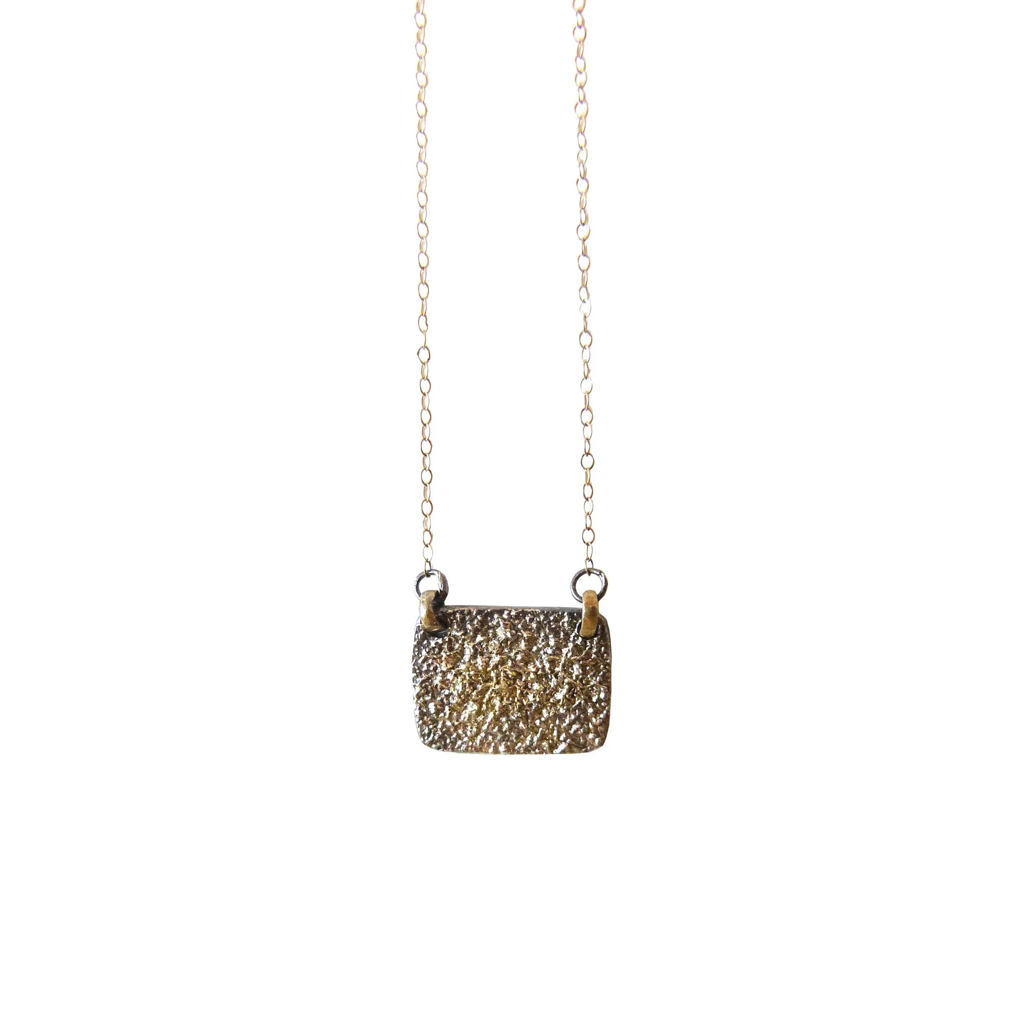 City Block Necklace - 18k Gold Fused   Reclaimed Diamond