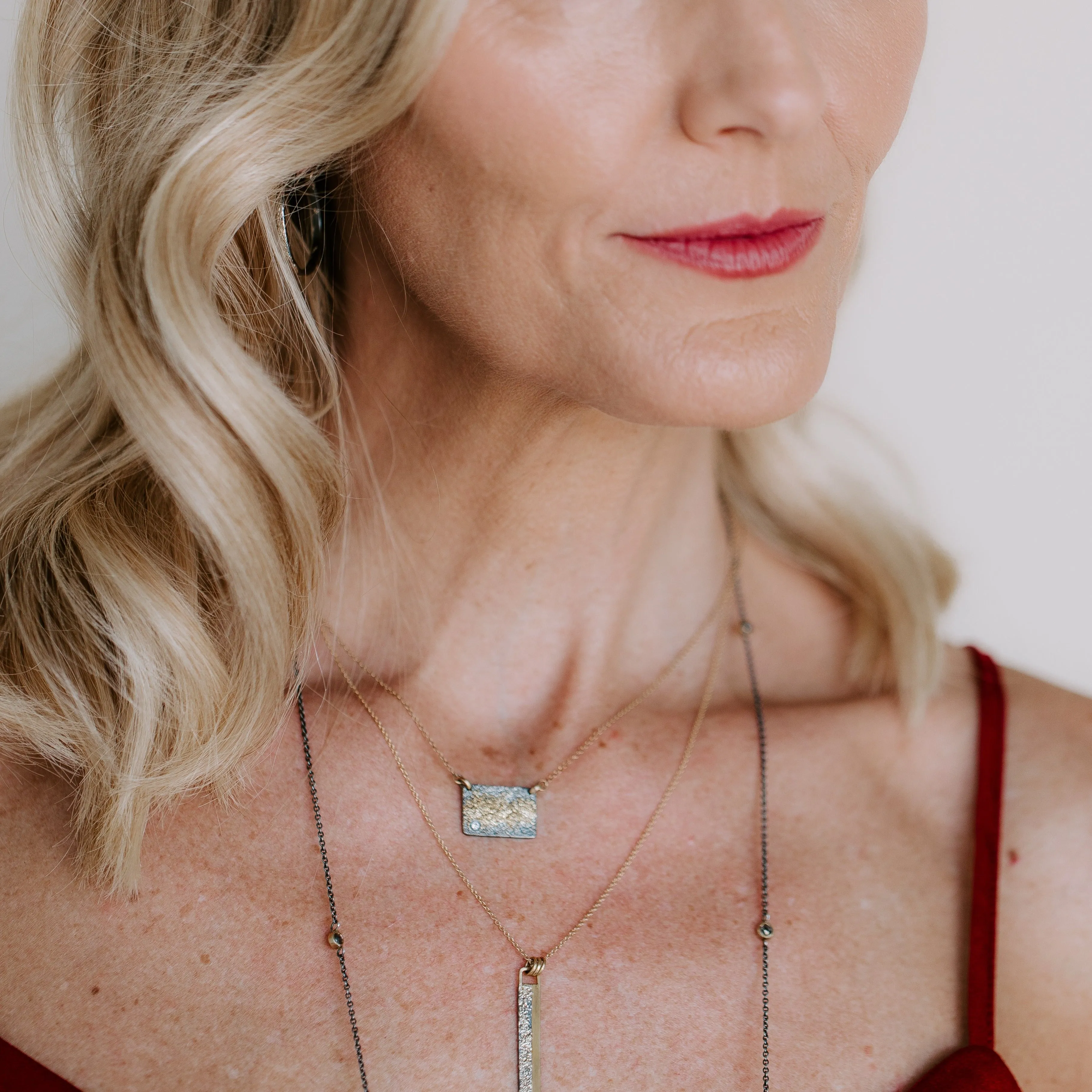 City Block Necklace - 18k Gold Fused   Reclaimed Diamond