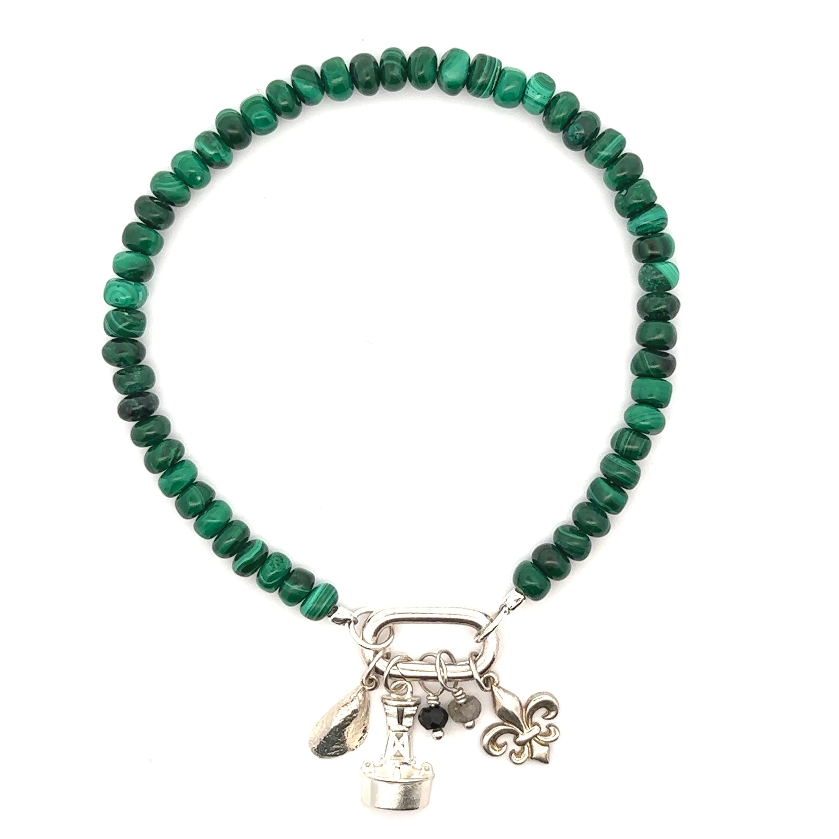 Claspless Large Malachite Bracelet