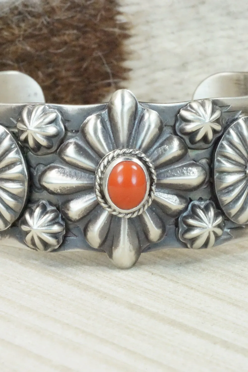 Coral and Sterling Silver Bracelet - Andrew Gordon