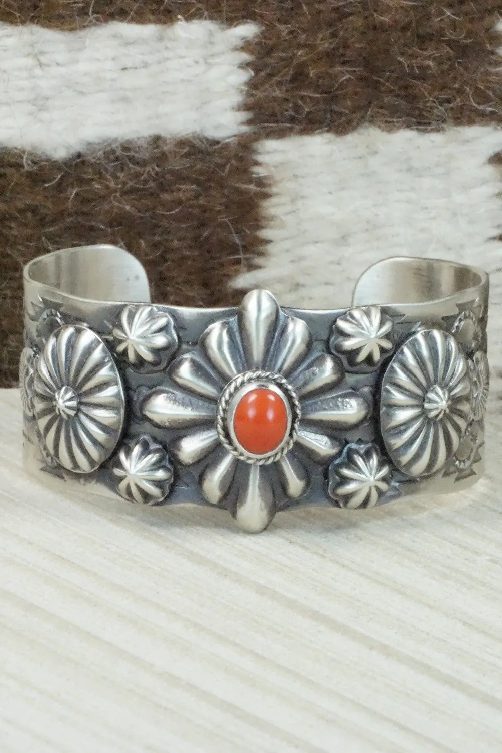 Coral and Sterling Silver Bracelet - Andrew Gordon
