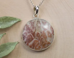 Coral Pendant; Natural Untreated Indonesian Fossil Coral