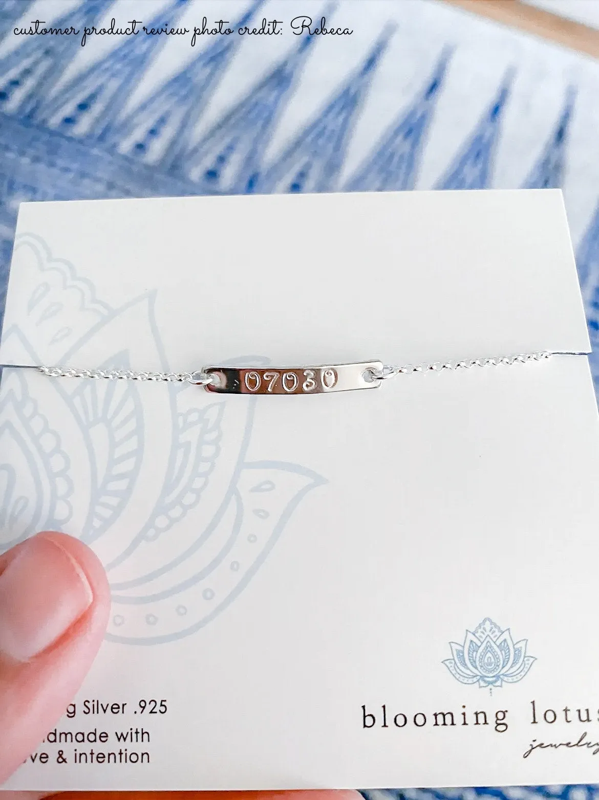 Custom Mini Mantra Bar Bracelet | Sterling