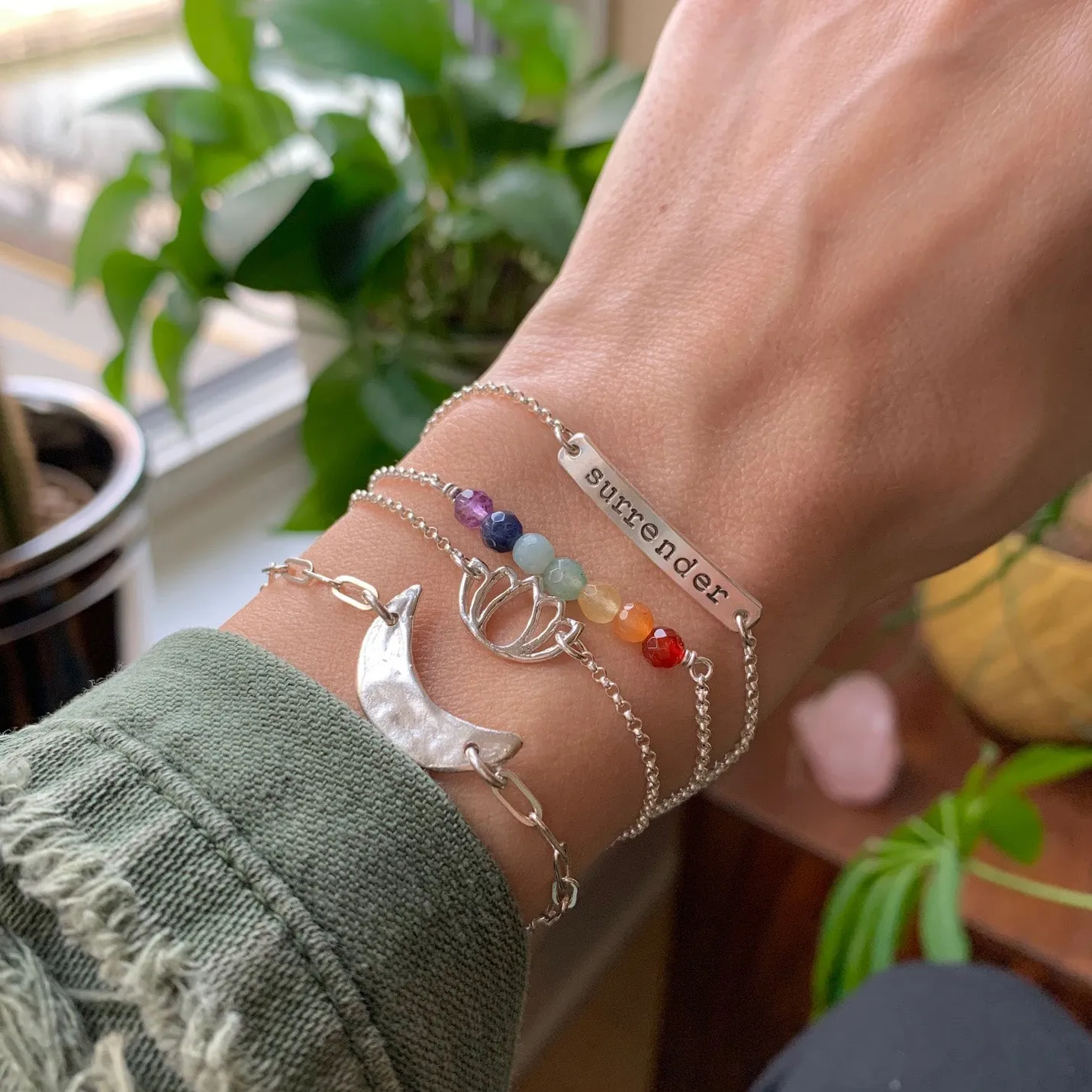 Custom Mini Mantra Bar Bracelet | Sterling