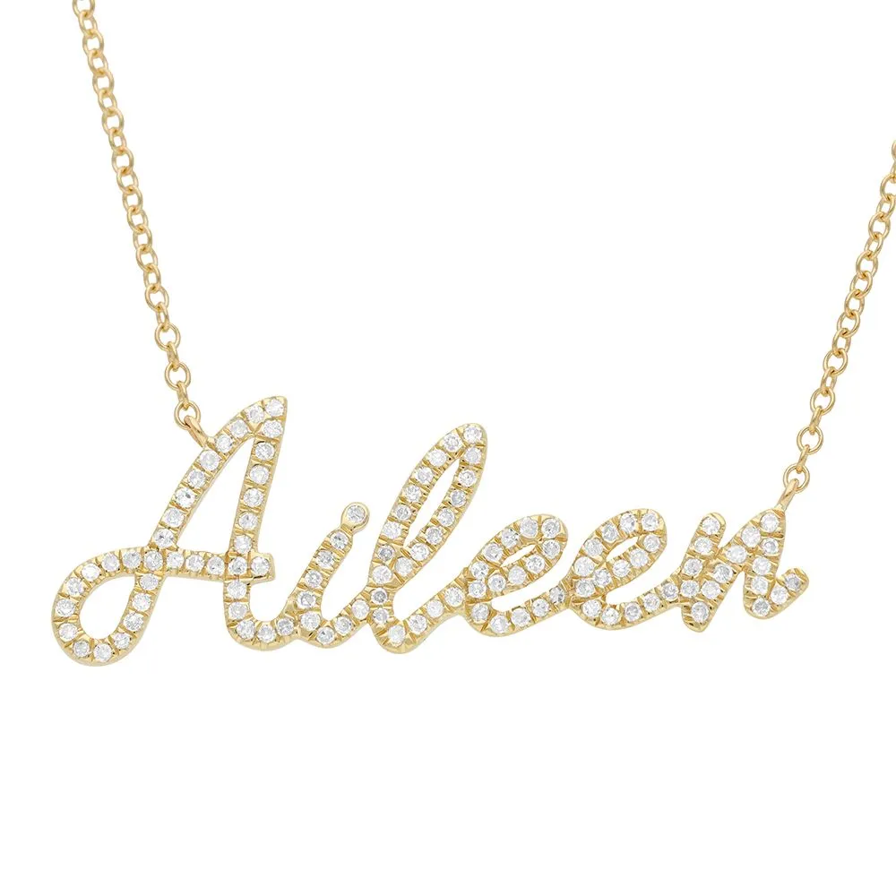 Diamond Lacy Name Necklace