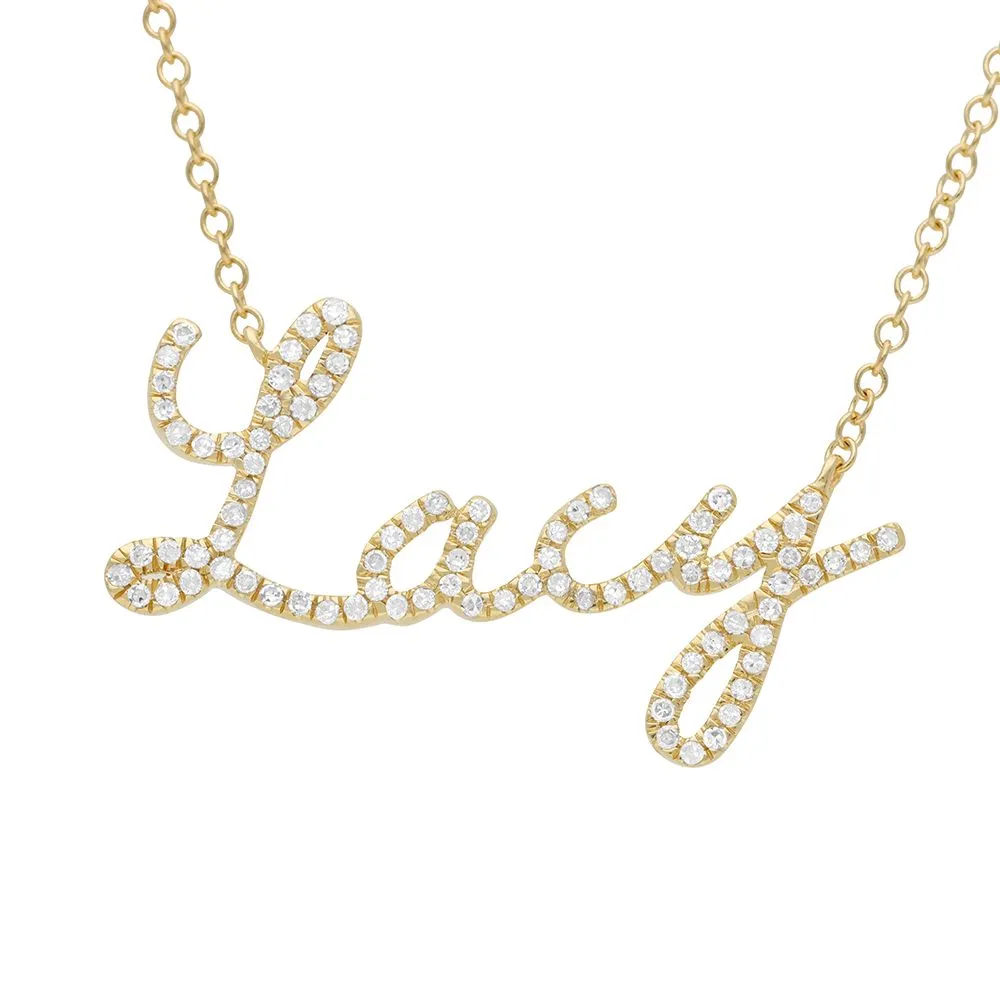 Diamond Lacy Name Necklace
