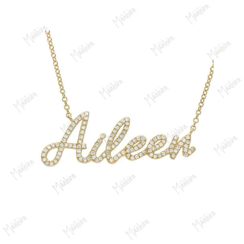 Diamond Lacy Name Necklace