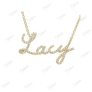 Diamond Lacy Name Necklace