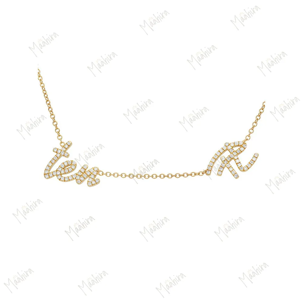 Diamond Lacy Name Necklace