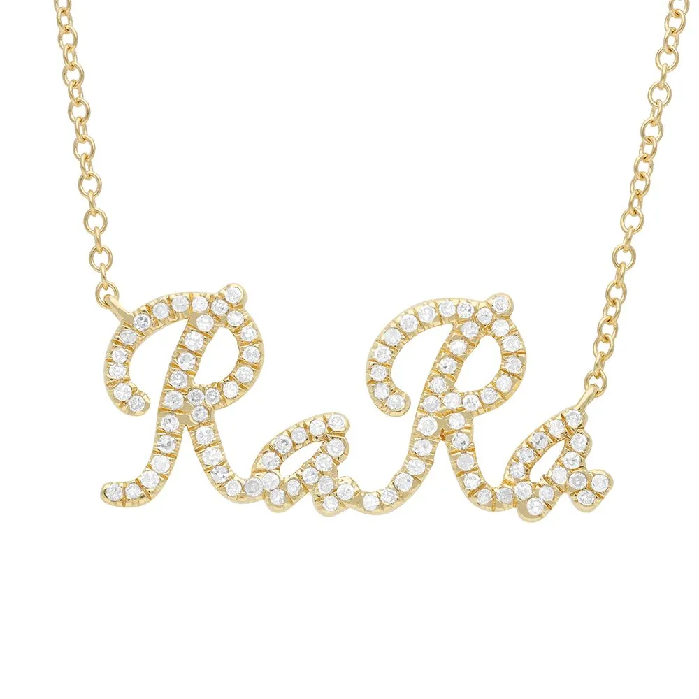Diamond Lacy Name Necklace