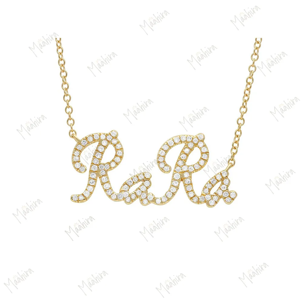 Diamond Lacy Name Necklace