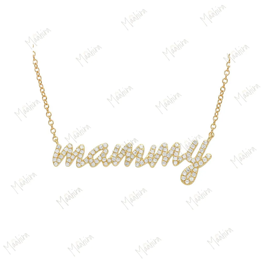Diamond Lacy Name Necklace