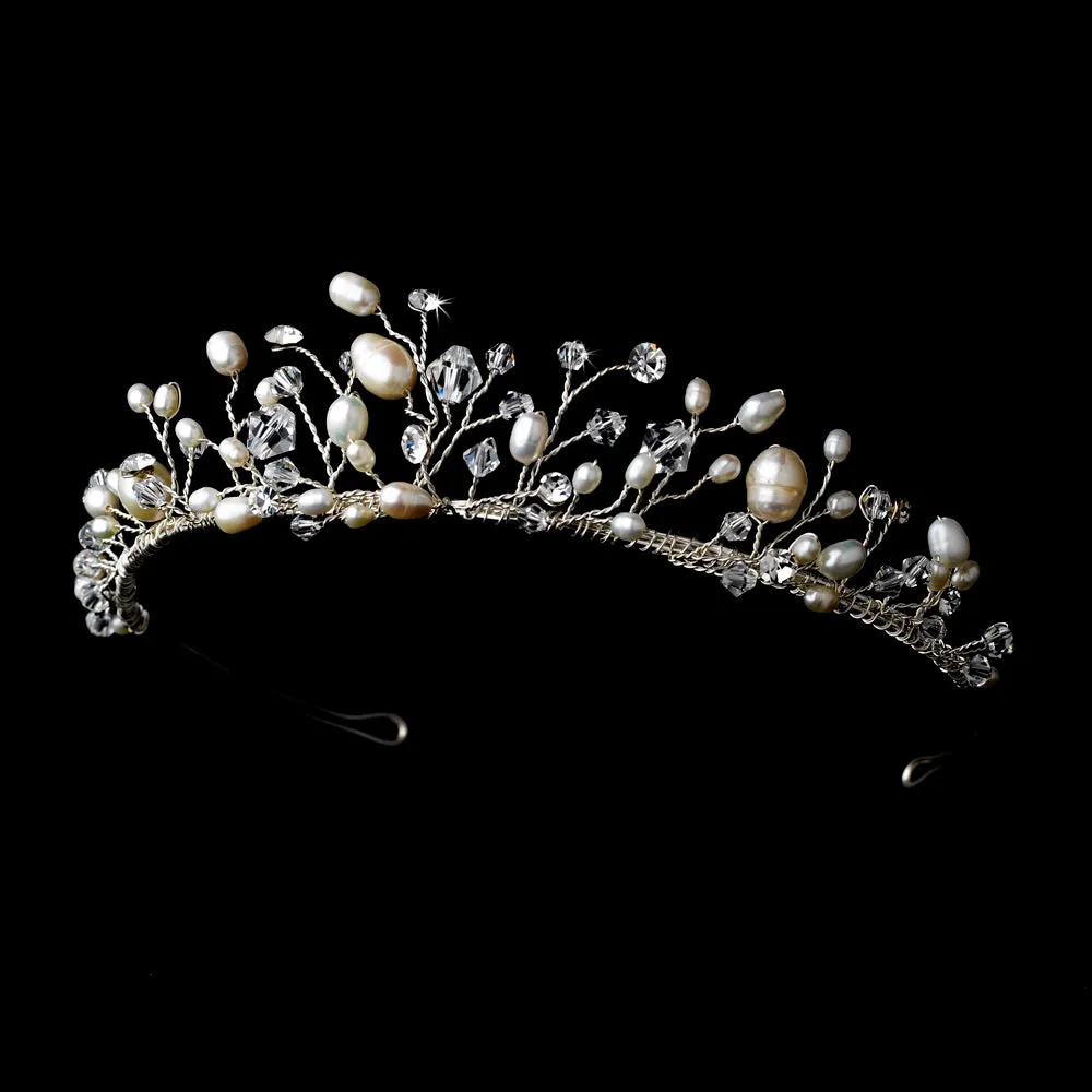 Dramatic Crystal & Freshwater Pearl Bridal Jewelry Set