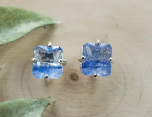 Dumortierite Quartz Earrings; Natural Untreated Brazil Dumortierite; 2.310cts