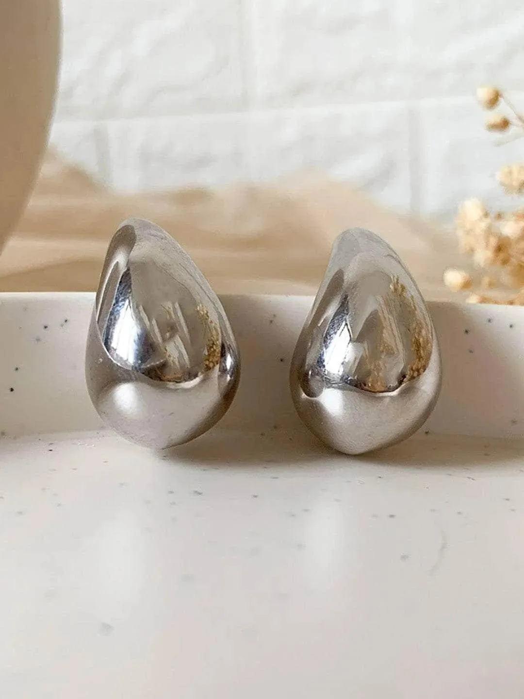 Eggplant Earrings Silver