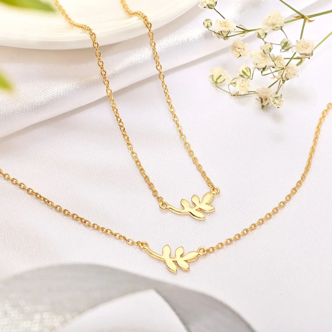 Golden Glow Leaf Gold Plated 925 Sterling Silver Anklet