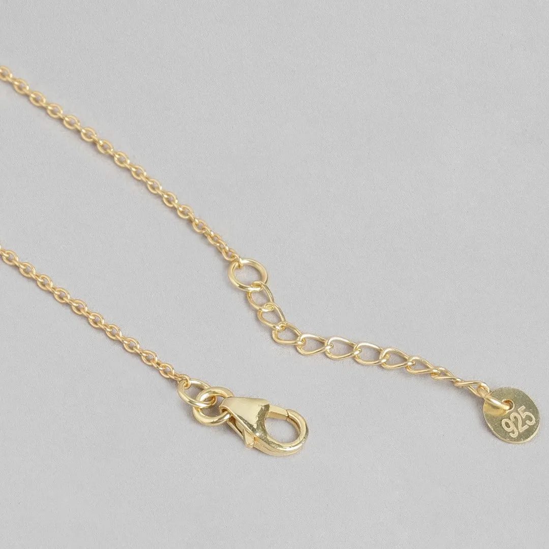 Golden Glow Leaf Gold Plated 925 Sterling Silver Anklet