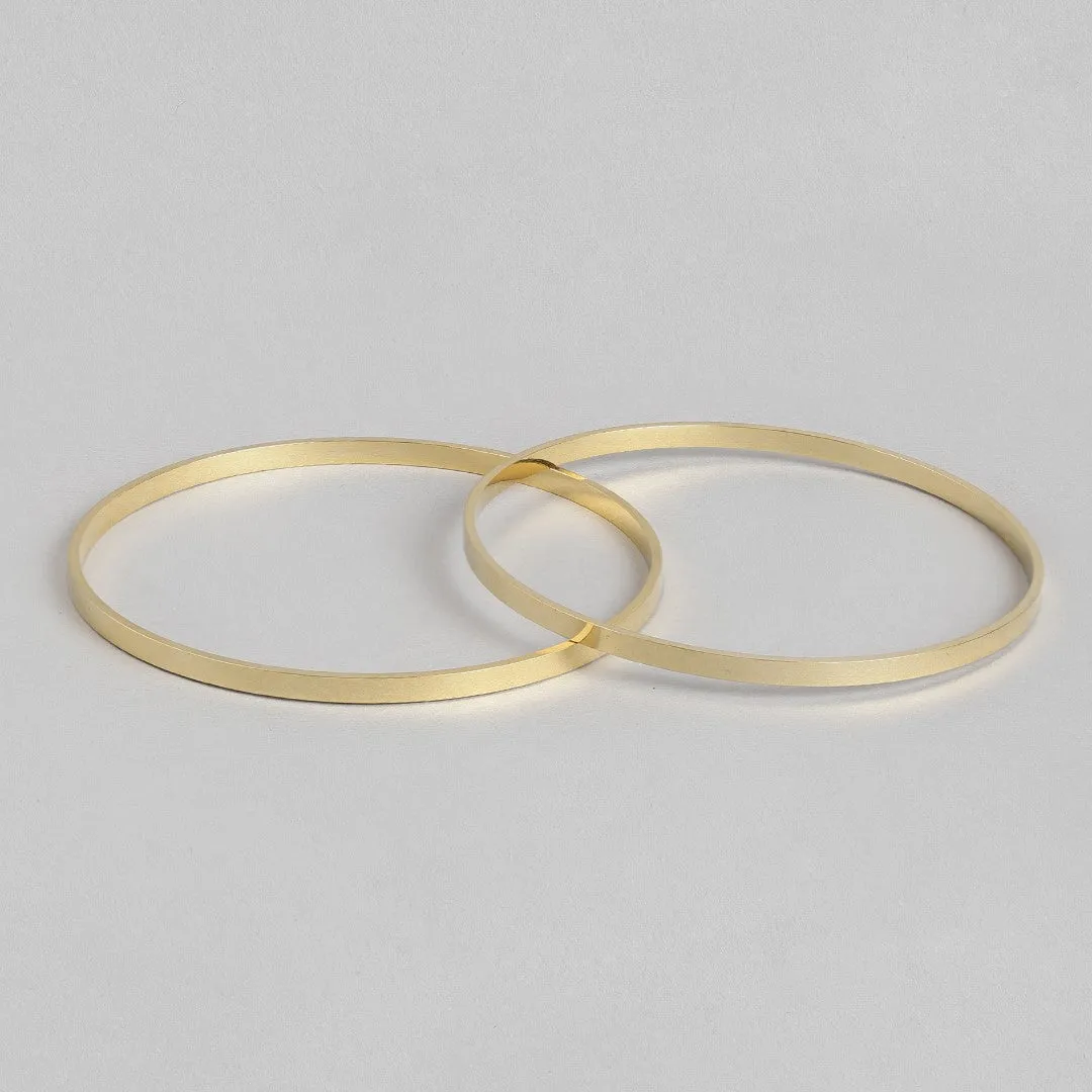 Golden Radiance Gold-Plated 925 Sterling Silver Solid Bangle