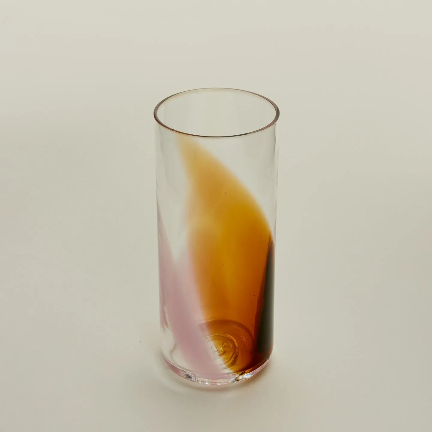 Hand Blown Highball - Blush/Amber