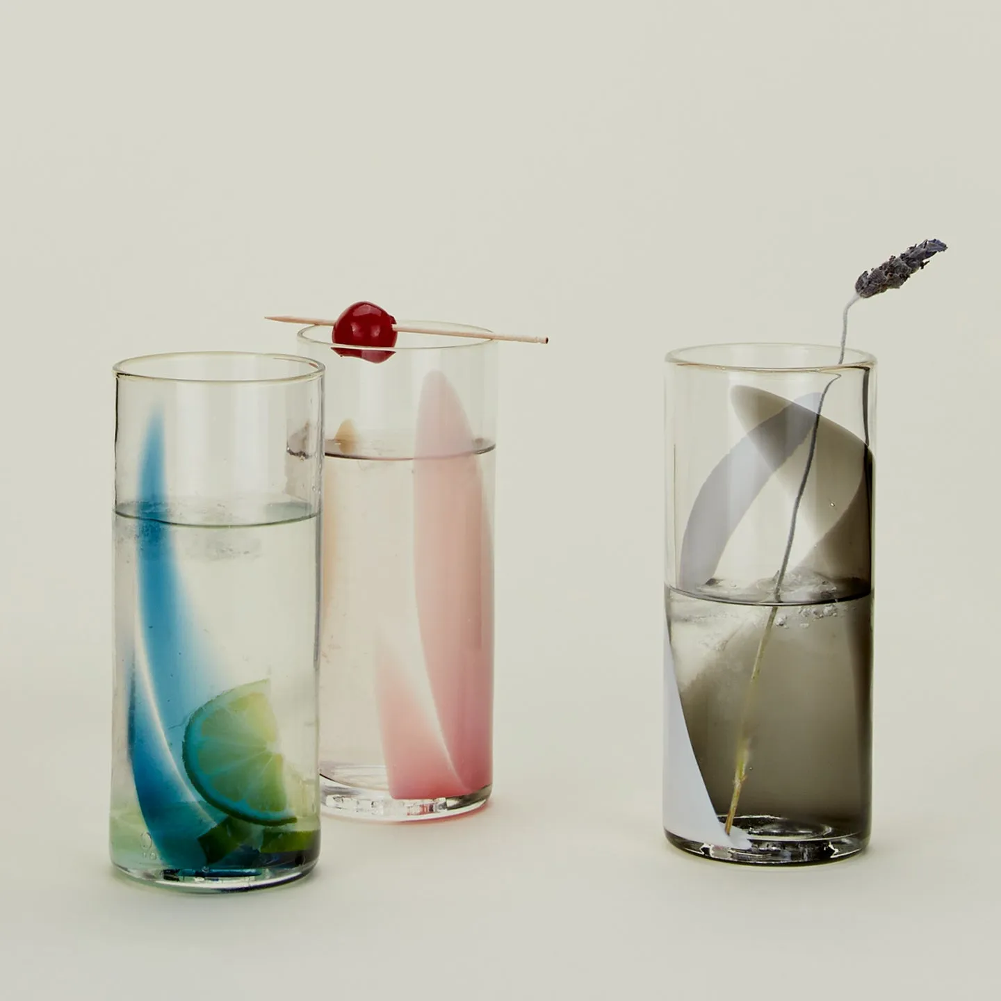 Hand Blown Highball - Blush/Amber