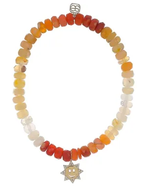 Happy Sun Fire Opal Bead Bracelet