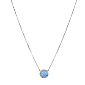 HAVANA ROUND OPAL SILVER NECKLACE