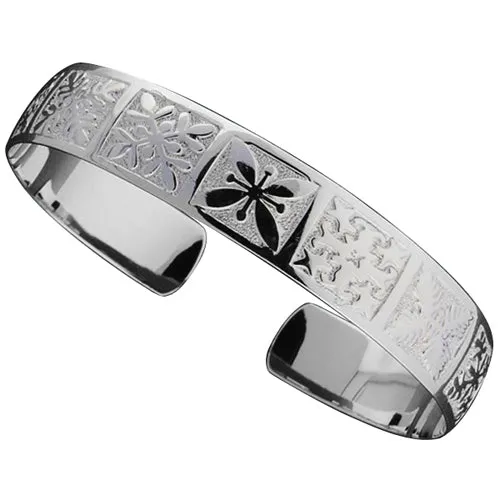 Hawaiian Jewelry Quilt One Tone Cuff Bangle