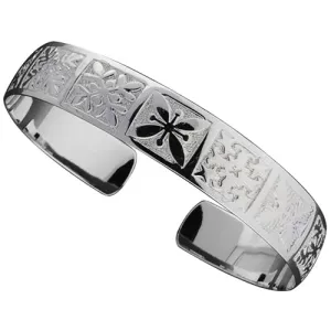 Hawaiian Jewelry Quilt One Tone Cuff Bangle