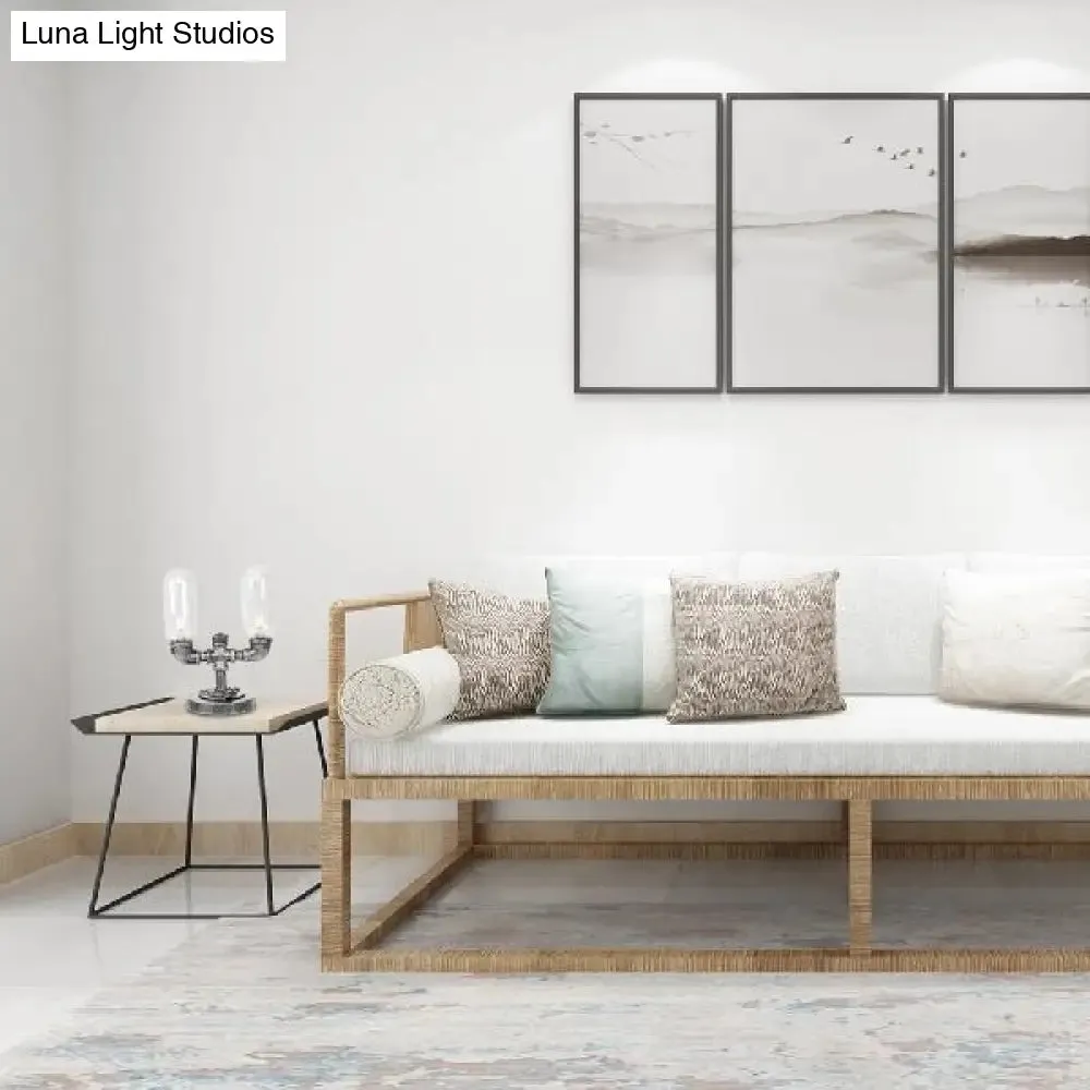 Industrial Capsule Shade Table Light with LED Bulbs and Water Tap Deco for Living Room