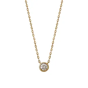 [Limited Edition] 18K Diamond Solitaire Necklace (Yellow Gold)