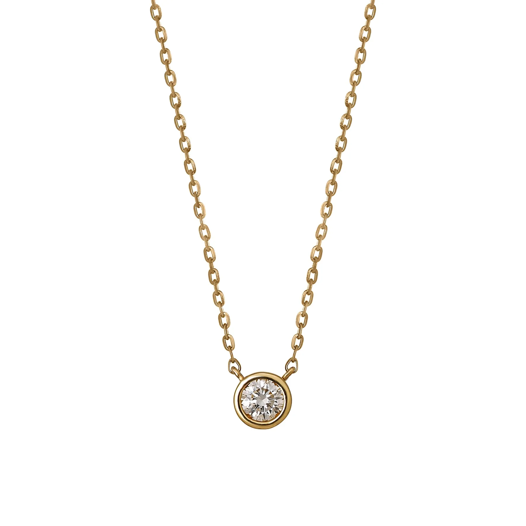[Limited Edition] 18K Diamond Solitaire Necklace (Yellow Gold)
