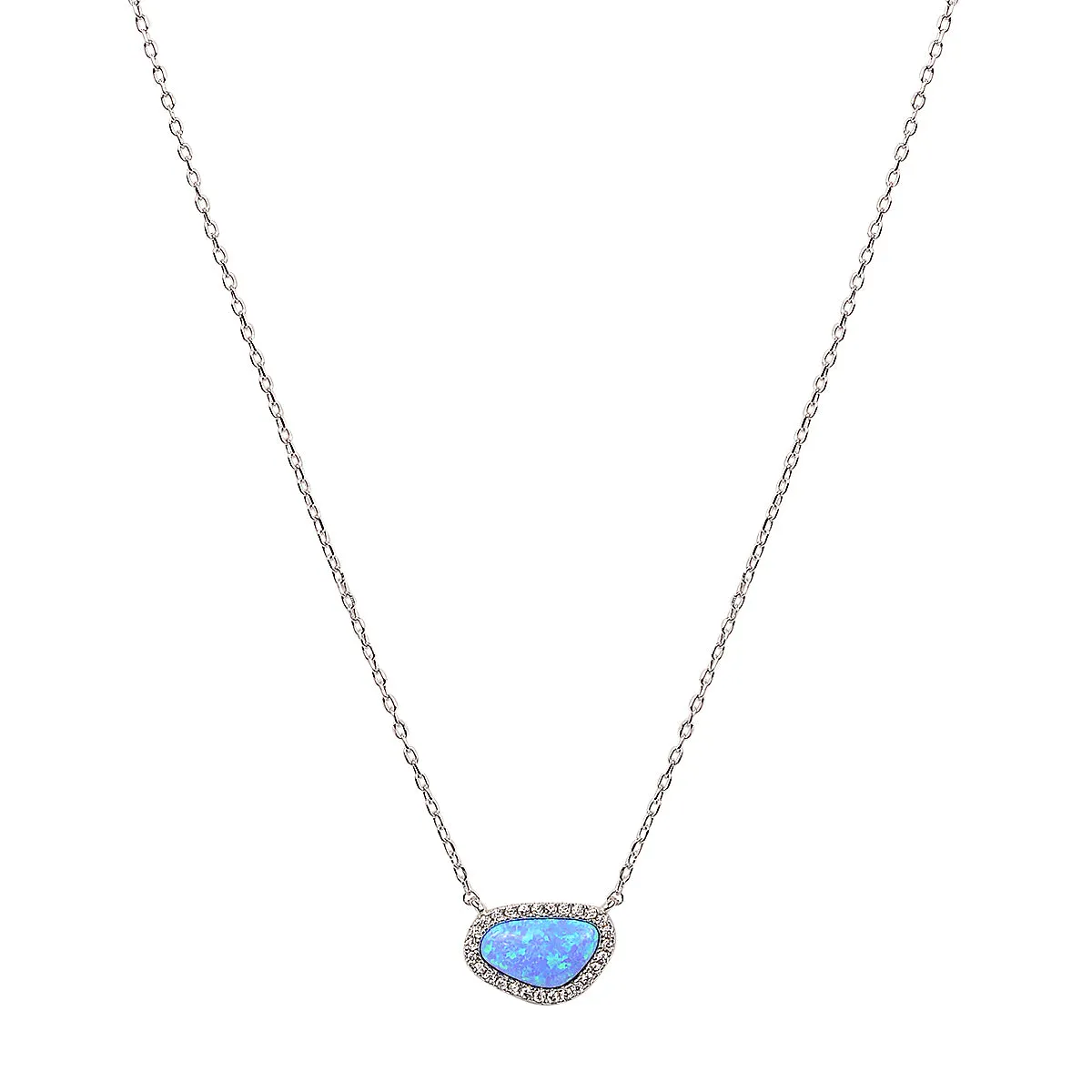 LYLA OPAL SILVER NECKLACE