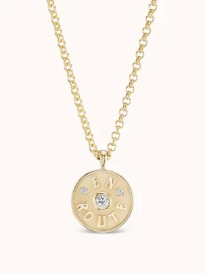 Medium En Route necklace in white diamond