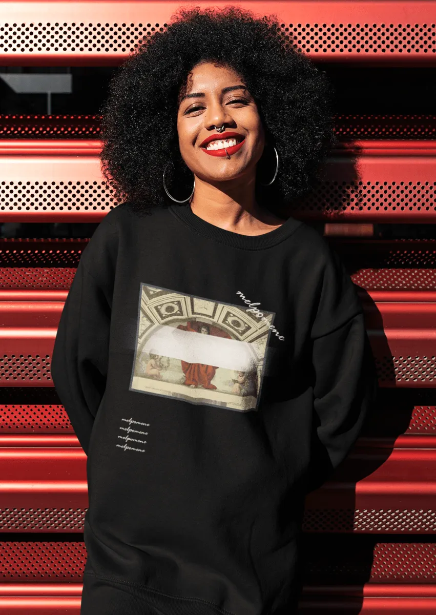 Melpomene Unisex Sweatshirt in White