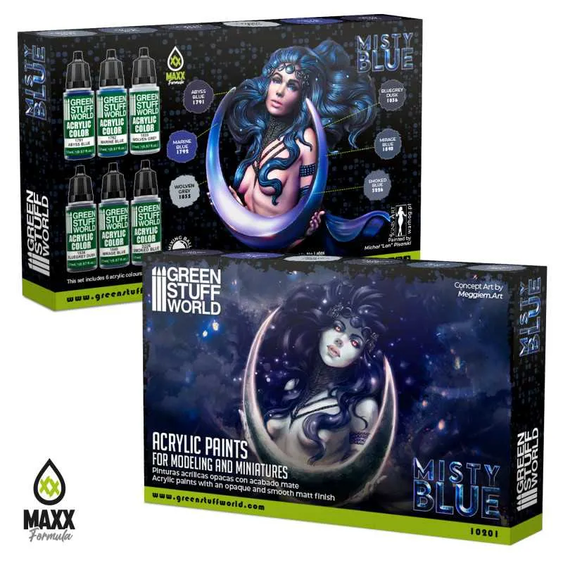 Misty Blue Paint Set - Green Stuff World Acrylics