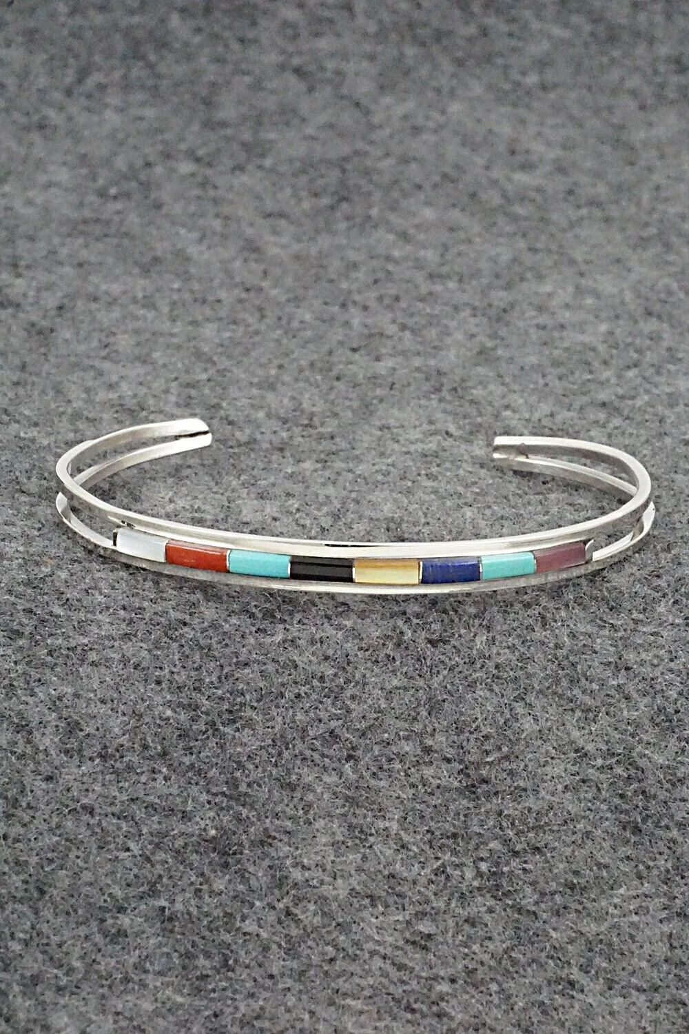 Multi-Stone & Sterling Silver Inlay Bracelet - Anson Wallace